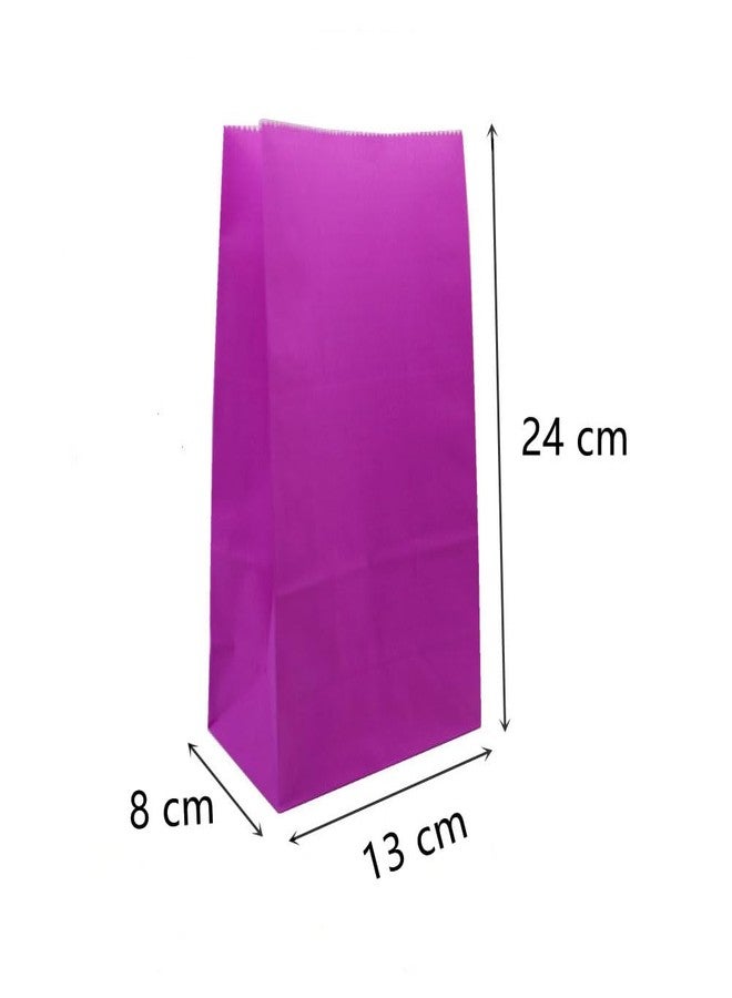 EMAAN 24 Count Purple Black Party Goody Bags 5.1 x 3.1 x 9.4 Inch Small Paper Treat Bags for Wedding, Birthday, Anniversary, Holiday Party Snack Candy Favor Bags - Image 2